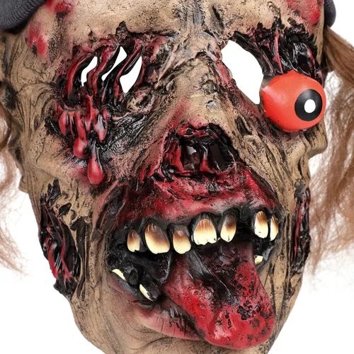 Vista 6 de Ibluelover Scary Zombie Mask with Knit Hat Halloween Creepy Evil Ghost Mask
