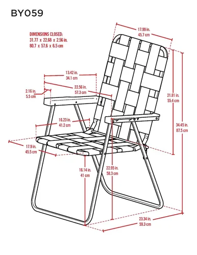 Vista 2 de Rio Brands Silla de césped plegable de 16 pulgadas de altura extendida y respaldo del asiento, azul/blanco