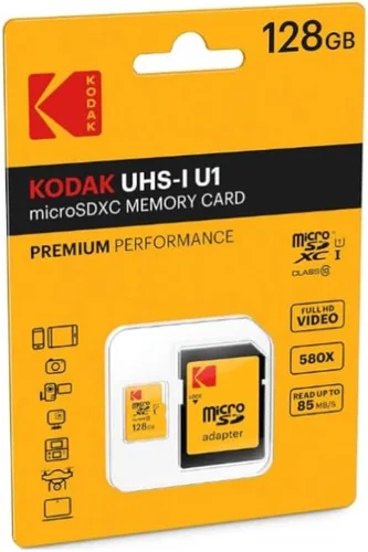 Vista 3 de Kodak 64GB Clase 10 UHS-I U1 Tarjeta MicroSDXC con Adaptador 10x Velocidad de Escritura
