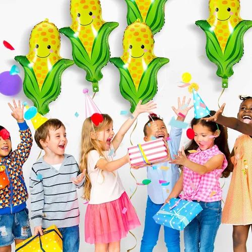 Vista 5 de Shappy 20 globos de maíz con temática de frutas de 28 pulgadas, globos de aluminio para decoración de maíz, globos de aluminio para cumpleaños, baby
