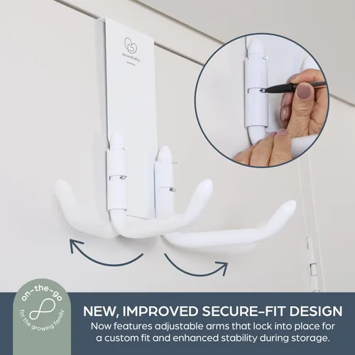 Vista 3 de Dreambaby Gancho de almacenamiento para cochecito: colgador para cochecito sobre la puerta Over the Door Storage - No drill - Adjustable Arms