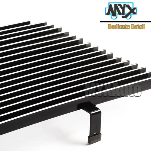 Vista 5 de Rejilla pulida delantera superior superior para Ford Bronco F-Series 1992-1997 Pickup F-150/F-250/F-350 Cromo Billet Grill Inserto de parrilla