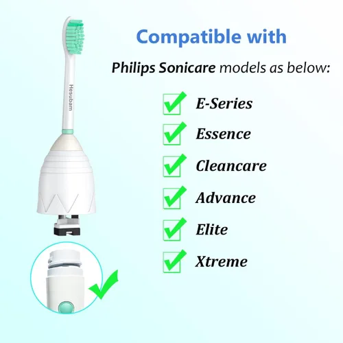 Vista 2 de Cabezales de cepillo de dientes para Philips Sonicare Serie E, color blanco, paquete de 6