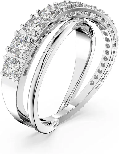 Vista 2 de SWAROVSKI Colección de joyas de anillos de cristal giratorio, acabado en tono rodio
