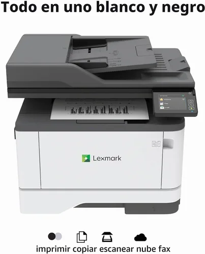 Vista 2 de Lexmark MX431adw Impresora láser monocromática multifunción con pantalla táctil, copiadora, escáner, escaneo automático a doble cara, inalámbrica