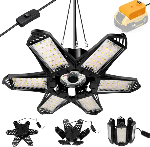 Vista 2 de Compresor de aire del inflador de neumáticos y luz de trabajo LED para la batería Dewalt 20V
