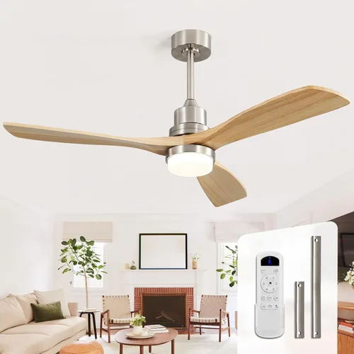Vista 13 de Sofucor - Ventilador de techo moderno sin luces y con control remoto, de 52 pulgadas, con 3 aspas y motor CC reversible y silencioso