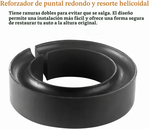 Vista 5 de Espaciador de resorte helicoidal redondo de goma resistente para automóvil, elevador universal de resorte helicoidal, paquete de 2 El refuerzo
