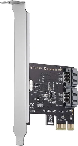 Vista 6 de Tarjeta controladora PCI Express 3.0 (2 puertos), convertidor PCIe a SATA III de 6 Gb/s, compatible con SSD y HDD, incluye soporte y 2 cables SATA