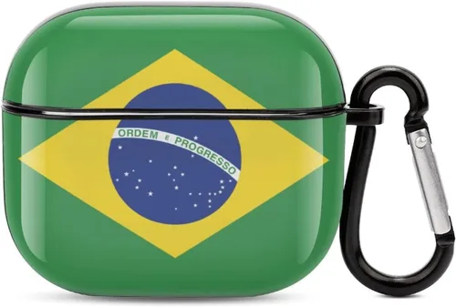 Vista 16 de Lesotho Flag - Funda protectora de cuerpo completo para auriculares Bluetooth para AirPods 3, funda para auriculares con llavero