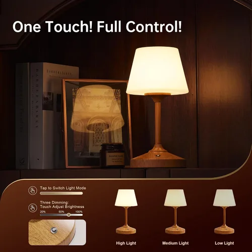Vista 5 de Dawnwake Lámpara de Mesa Inalámbrica, Lámpara de Ducha Impermeable para Exteriores, Batería Recargable de 5000mAh Operada por Batería, Lámparas