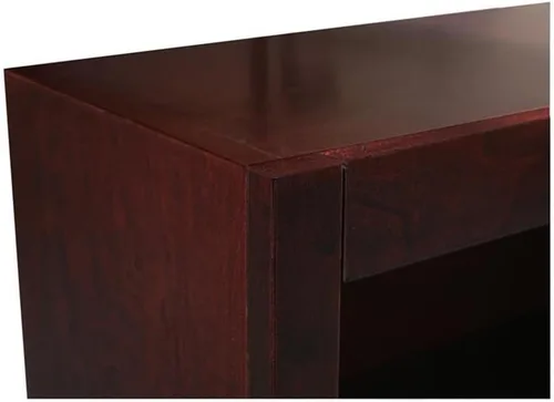 Vista 4 de Home Square Estantería de madera doble ancha de 36 pulgadas de alto con estantes ajustables, juego de 2, color cereza