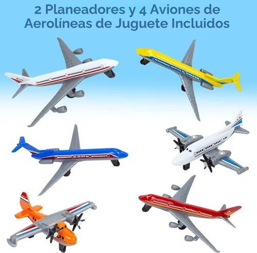 Vista 2 de Paquete de 6 Aviones de Juguete, Juguete de Avión de Metal Fundido para Niños de 3, 4-7, 8-12 Años, Modelo de Aviones de Aleación/Aviones