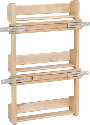 Vista 5 de Rev-A-Shelf Organizador de estante extraíble de 3 niveles de 21 pulgadas para armarios de cocina, estante para especias y condimentos