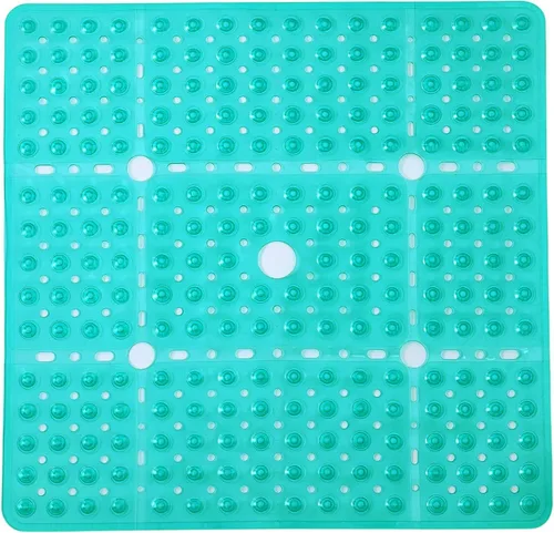 Vista 8 de ENKOSI Alfombrilla grande de 27 x 27 pulgadas cuadrada antideslizante para la ducha Alfombrilla antideslizante para cabina de ducha para personas