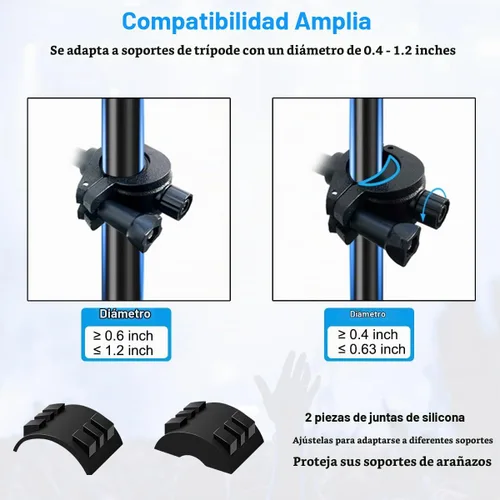 Vista 4 de Soporte de Teléfono para Pie de Micrófono Soporte de Teléfono Ajustable para Pie de Micrófono Soporte de Música