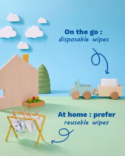 Vista 11 de Mustela Baby Home Toallitas limpiadoras compostables – Para la cara, el cuerpo y el área del pañal – 99% de ingredientes de origen natural y fibras