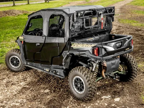 Vista 3 de SuperATV Primal Soft Cab - Puertas superiores para Polaris General 4 1000 2017+ Resistente a las abrasiones Los broches mantienen las ventanas