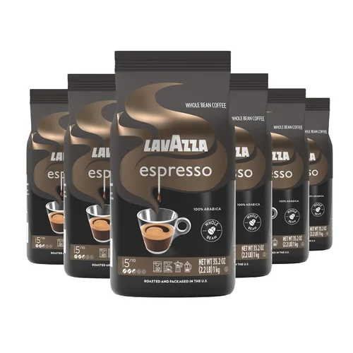 Vista 23 de Lavazza Granos de café tostados, aroma Crema E, 2.20 libras (paquete de 6)
