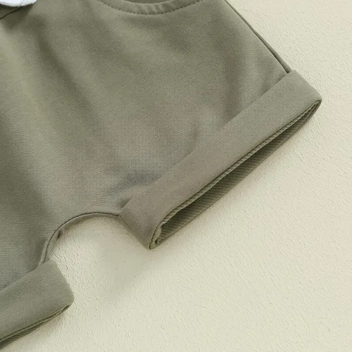 Vista 6 de Twopumpkin Verano Niño Niño Ropa de Bebé Camisetas de Manga Corta Top Y Pantalones Cortos Infantil Traje Neutral 6 9 12 18 24 Meses 2t