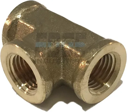 Vista 2 de Forged Brass TEE 1/4" Female NPT FNPT Combustible / Aire / Agua / Aceite / Gas WOG, 10