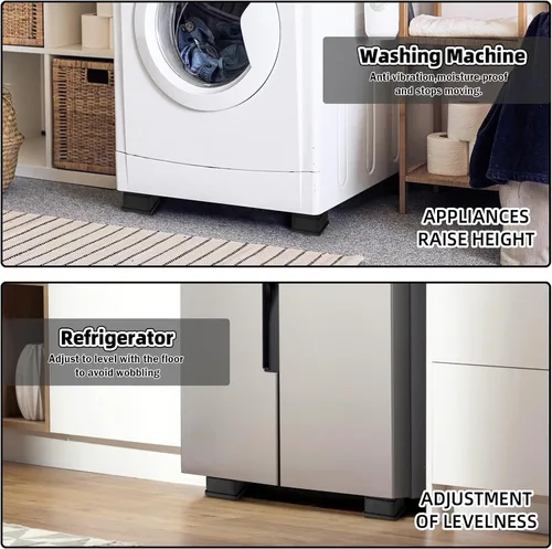 Vista 6 de elevadores de cama ajustables para muebles - elevadores resistentes de 4 o 8 o 12 pulgadas sin deslizamiento para camas/sofás/sillones, diseño