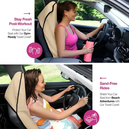 Vista 3 de lebogner Funda impermeable para asiento de automóvil que suda para después del gimnasio, correr, nadar, playa y senderismo, ajuste universal
