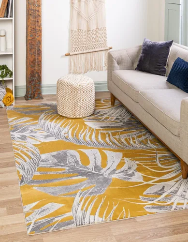 Vista 25 de Unique Loom Blossom Collection - Alfombra rectangular de 2 x 3 pies, color marfil y azul
