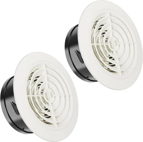 Vista 13 de Rejilla de Ventilación Redonda de 4 Pulgadas, HG Power Cubierta de Ventilación Ajustable de ABS, Rejilla de Lamas Blanca Apta para Baño, Oficina