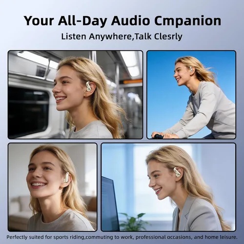 Vista 7 de Auriculares Bluetooth de oreja abierta, inalámbricos, con control táctil, diseño ligero, Bluetooth 6.0, tiempo de reproducción de 20 horas