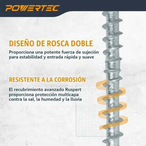 Vista 3 de POWERTEC Tornillos de cubierta, #10 x 2-3/8", T15 Star Drive, 250 PK (72185 Tornillos de cubierta (No.10 x 2-3/8")