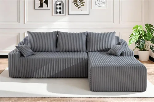 Vista 53 de HABUTWAY Sofá modular modular de 101 pulgadas con asiento profundo, moderno sofá convertible en forma de L, sofá tapizado con diván para sala