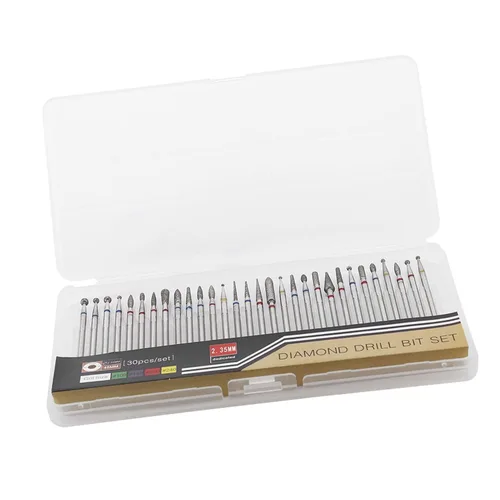 Vista 6 de Juego de 30 brocas de uñas, brocas para quitar acrílico o gel duro, brocas de carburo para manicura y pedicura, herramienta de arte de uñas, broca