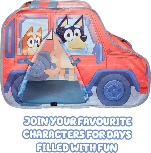 Vista 3 de Bluey Heeler 4WD Tienda de Campaña Desplegable para Niños, Almacenamiento Fácil Tienda de Juego Desplegable con Puerta, Parabrisas y Ventana Espía