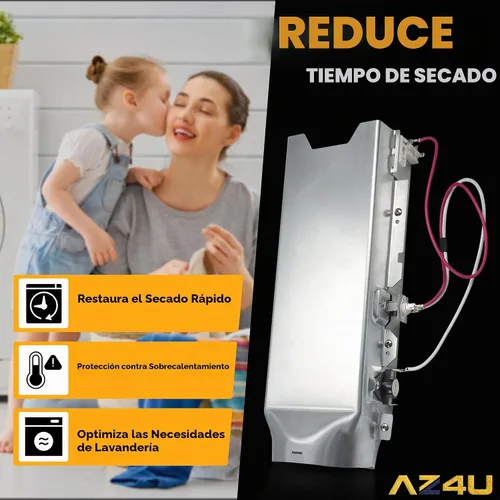 Vista 9 de AZ4U Conjunto de elemento calefactor de secadora sustituye a LG DLE3777E DLE4970W DLE5955W DLE2350W DLEX2650W DLE4801W DLEX2655V DLE3170W DLE2250W