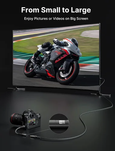 Vista 4 de JSAUX Adaptador Mini HDMI a HDMI, Cable Mini HDMI macho a HDMI hembra con 4K 60Hz HDR 3D 18Gbps, Compatible con cámara, videocámara, Raspberry Pi