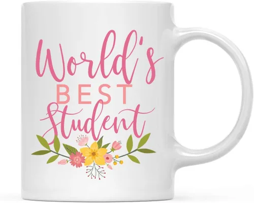 Vista 52 de Andaz Press Taza de café de 11 oz, regalo de broma de la mejor abbuela del mundo, diseño floral, paquete de 1