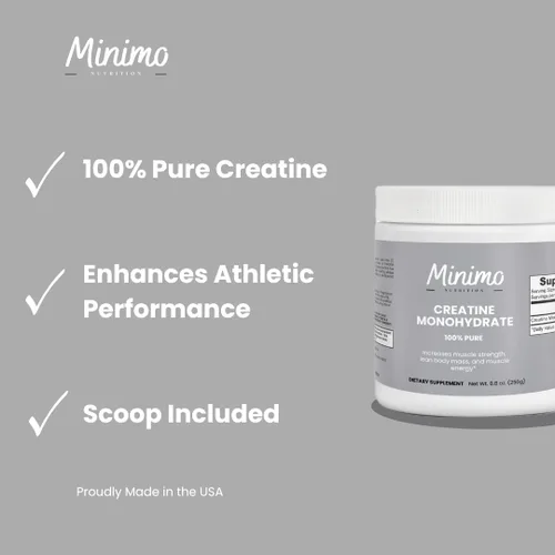 Vista 2 de Monohidrato de creatina en polvo, 5000 mg por porción, 50 porciones, 100% puro, apoya la energía y la fuerza muscular, 8.8 onzas