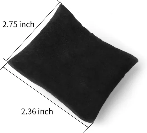 Vista 2 de 6 piezas de terciopelo pequeño brazaletereloj de almohada para joyas (negro)