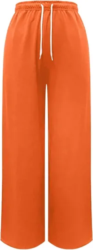 Vista 5 de Womens Wide Straight Pants Baggy Fleece Lined Sweatpants Casual FallWinter Sweatpants Elastic Waist with Drawstring Pants