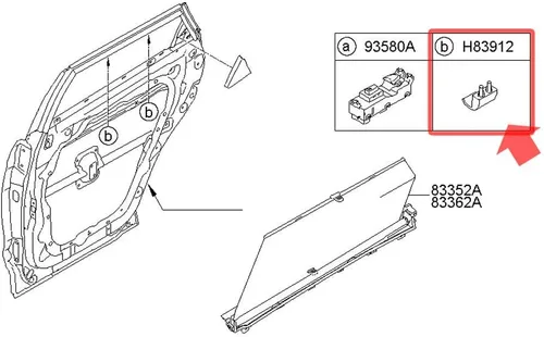 Vista 6 de Automotiveapple 839122W000 OEM Parasol trasero cortina cortina gancho 4p para 2013 2018 Hyundai Santa Fe