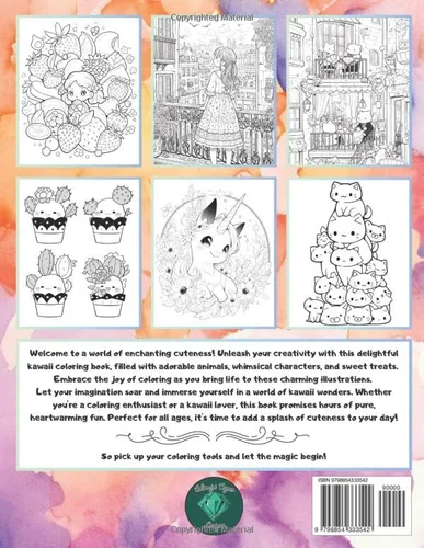 Vista 2 de Kawaii Coloring Book Kawaii Art Adorable Characters for All Ages, Relaxing and Fun!