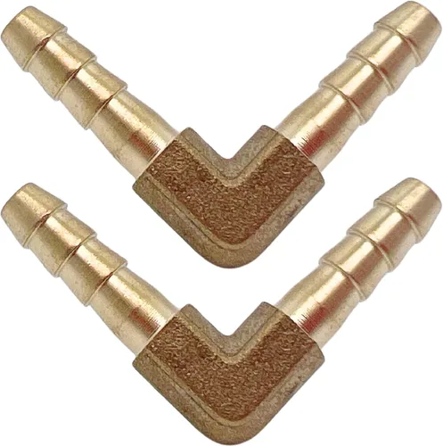 Vista 10 de 2 piezas de acoplador de manguera de latón con púas 1/2" x 1/2" de 90 grados con conector de codo angular derecho por CX WONDERLAND