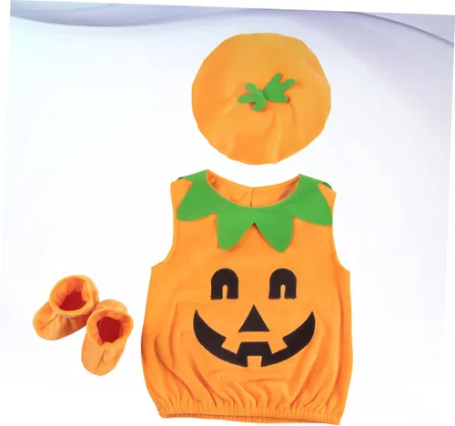 Vista 4 de SOIMISS 1 juego de lindos conjuntos de ropa para niñas, trajes para niños, disfraz de fiesta de Halloween, disfraz de calabaza para niños