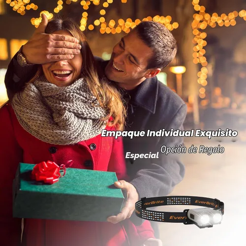 Vista 9 de EverBrite Linterna frontal recargable, luz de sombrero con clip con sensor