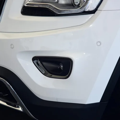 Vista 2 de JeCar Cubierta delantera para faros antiniebla, bisel, accesorios exteriores para Jeep Grand Cherokee 2014-2016, color negro