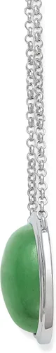 Vista 2 de Collar de plata de ley de jade natural para mujer, Gema, Jade
