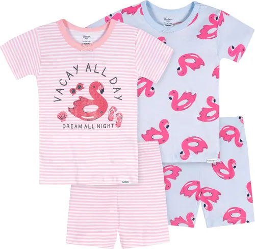Vista 11 de Conjunto de pijama de 4 piezas con diseño de dinosaurio ajustado para niños Bailarinas