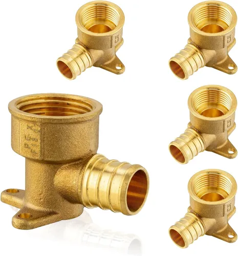 Vista 20 de PEX Fittings, 1/2" PEX x 1/2" hembra NPT Drop Ear Elbow Accesorios de engarce de latón PEX, para fontanería de tubería PEX, ASTM F1807