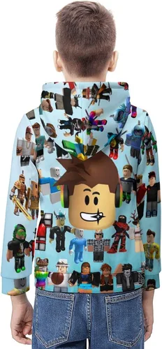 Vista 4 de Dhucqze Sudaderas con capucha para niños, sudaderas con capucha para niñas, suéter de manga larga 3D con capucha